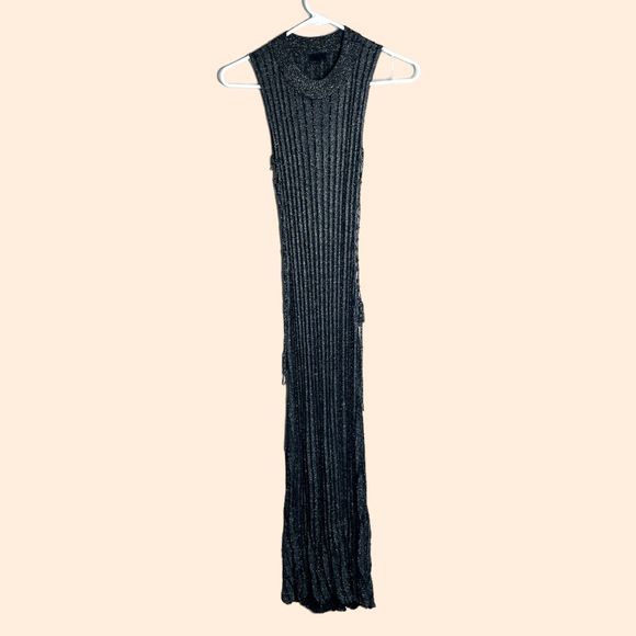NBD Metallic Maxi Cutout Lace Up Dress - Picture 1 of 7